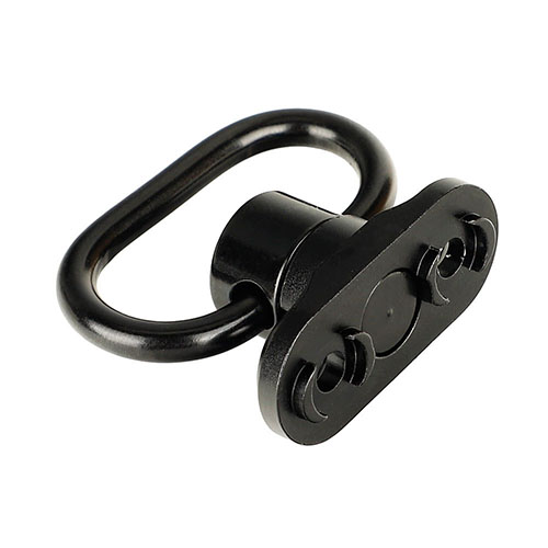 M-LOK QD Sling Mount offers a lightweight, flat profile for seamless integration, compatible with universal QD swivels for versatile sling attachment.
